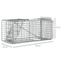 Voir la diapositive 3 : OUTSUNNY Piège de capture pliable pour petits animaux type lapin rat - 2 portes, poignée - dim. 66L x 24l x 30H cm - acier