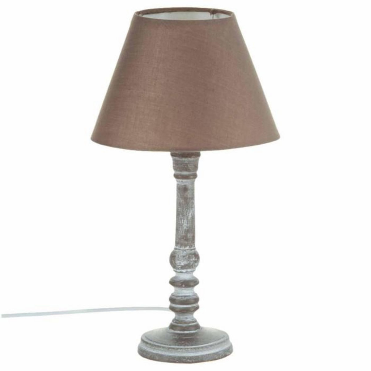 ATMOSPHERA Lampe à Poser en Bois  Leo  36cm Taupe