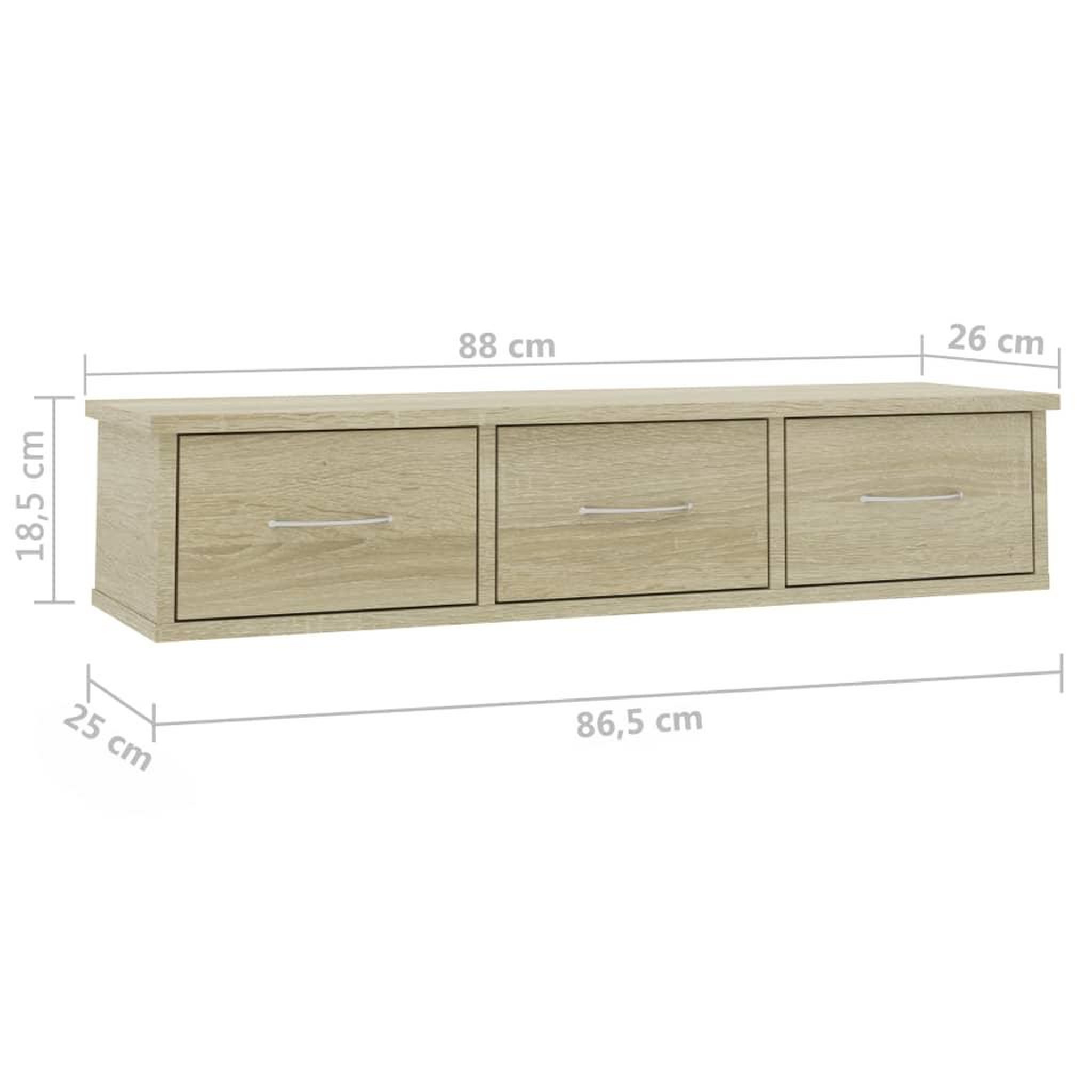 Voir la diapositive 6 : VIDAXL Etagere murale avec tiroirs Chene sonoma bois d'ingenierie