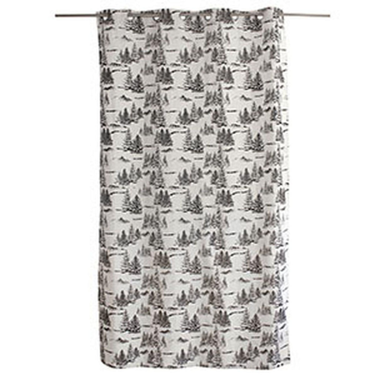 TOILINUX Rideau imprimé sapins EBENE