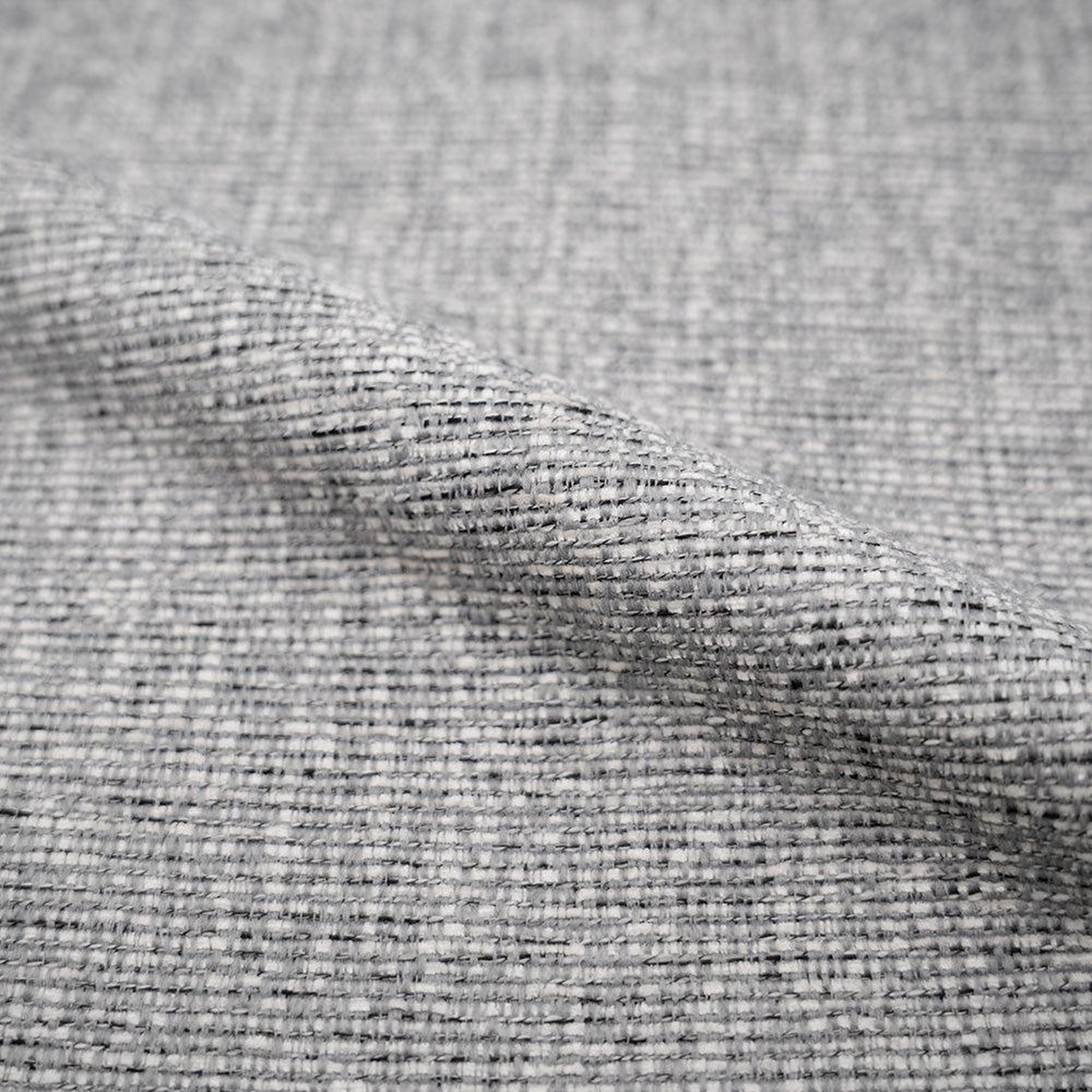 Voir la diapositive 3 : MAISON PAVANE Lot de 2 chaises en tissu gris foncé chiné et pieds noirs-cécilia