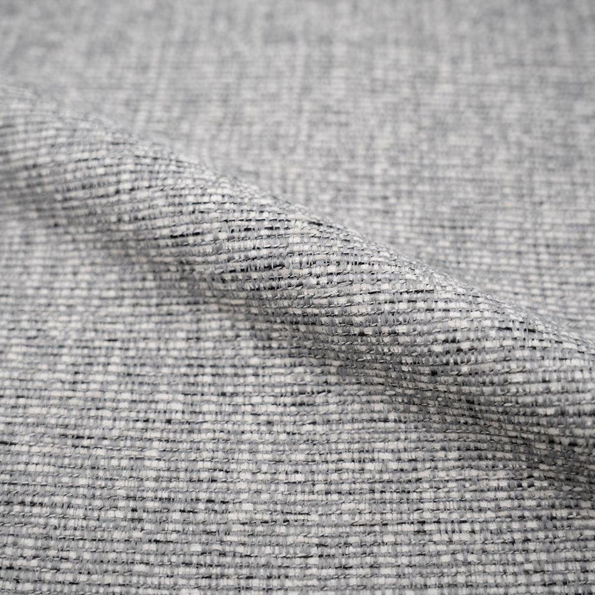 MAISON PAVANE Lot de 2 chaises en tissu gris foncé chiné et pieds noirs-Cécilia