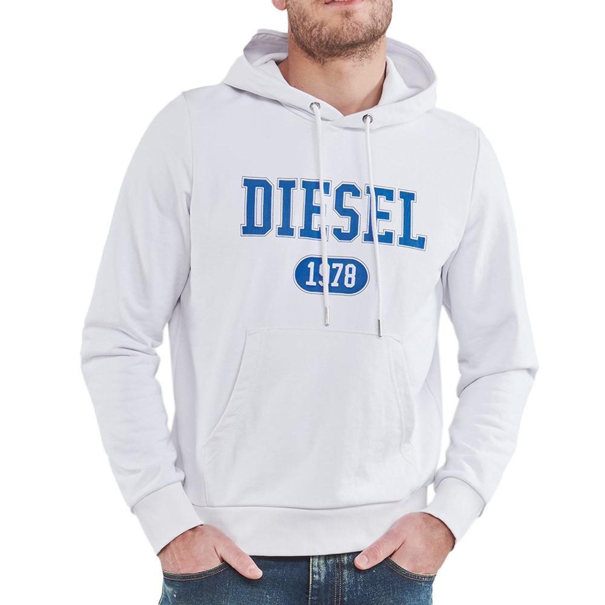 DIESEL Sweat Blanc/Marine Homme Diesel Felpa. Coloris disponibles : Bleu