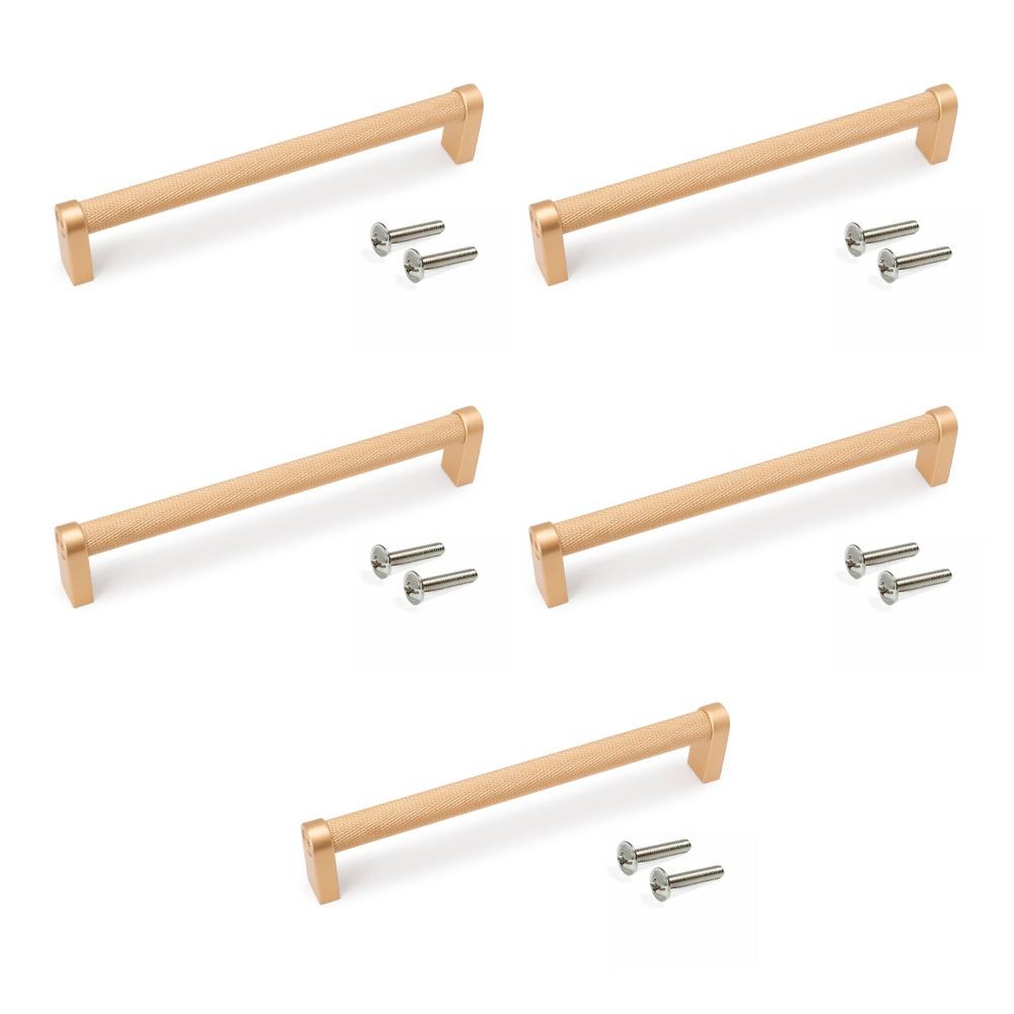 EMUCA SRL Lot de 5 poignées pour meubles Bergen -  L173mm -  entraxe 160mm -  Aluminium  -  peint en or