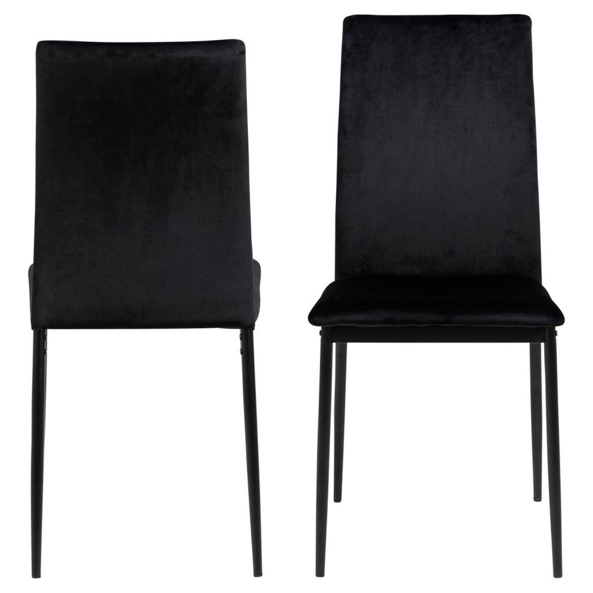 Voir la diapositive 3 : TOILINUX Lot de 4 chaises de salle à manger tissu dublin midena - noir