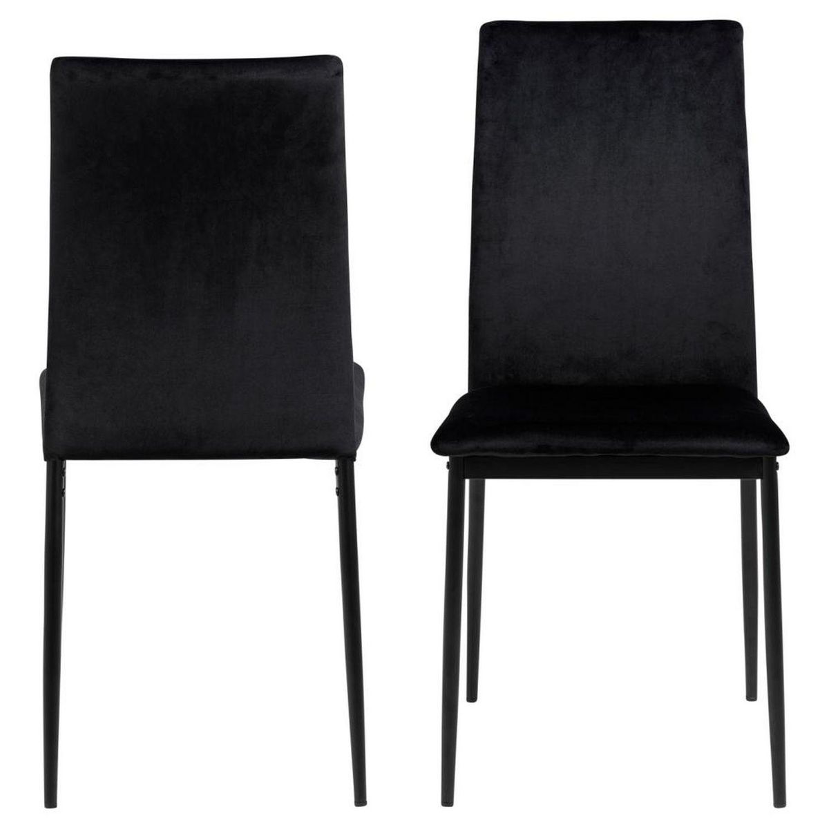 TOILINUX Lot de 4 chaises de salle à manger tissu Dublin MIDENA - Noir