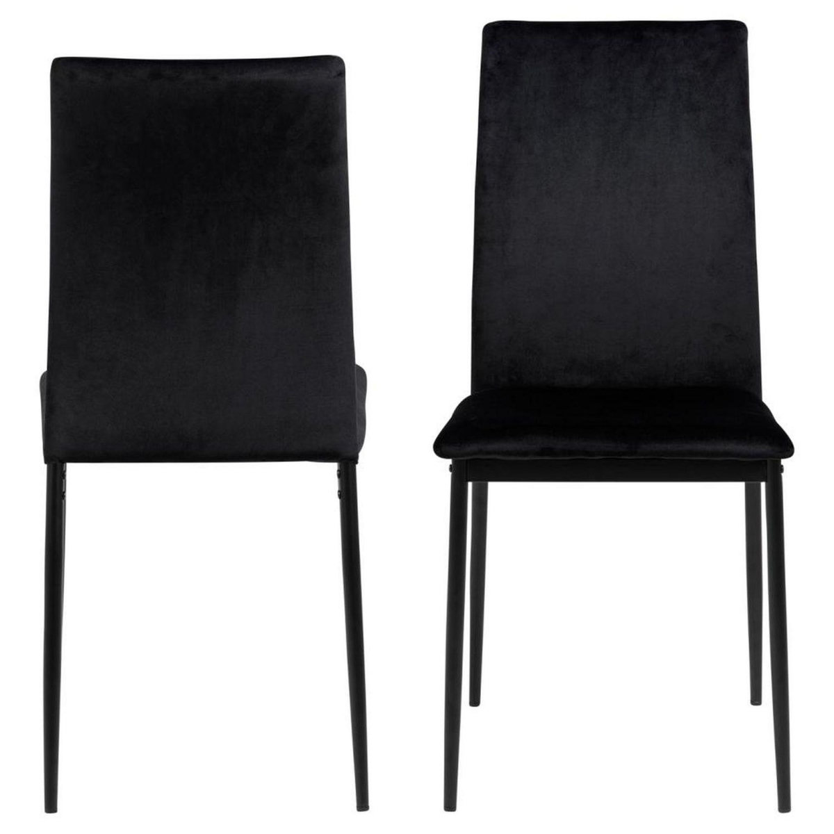 TOILINUX Lot de 4 chaises de salle à manger tissu Dublin MIDENA - Noir