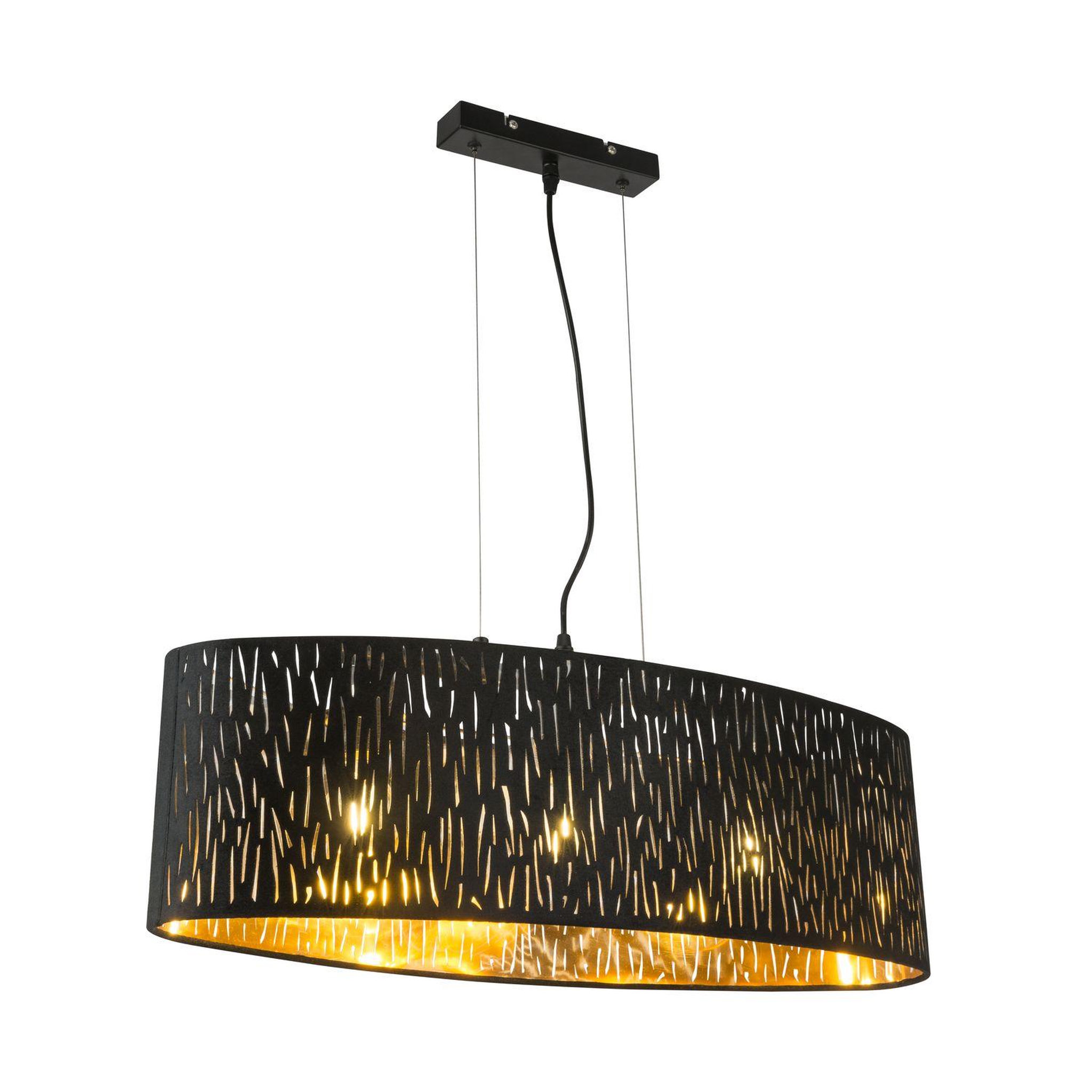 GLOBO Suspension en velours design tuxon - l. 65 x h. 140 cm - noir