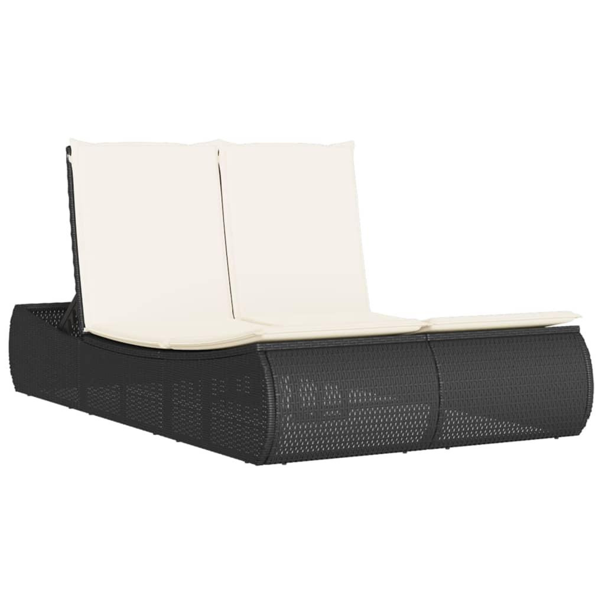 Voir la diapositive 2 : VIDAXL Chaise longue double avec coussins noir resine tressee