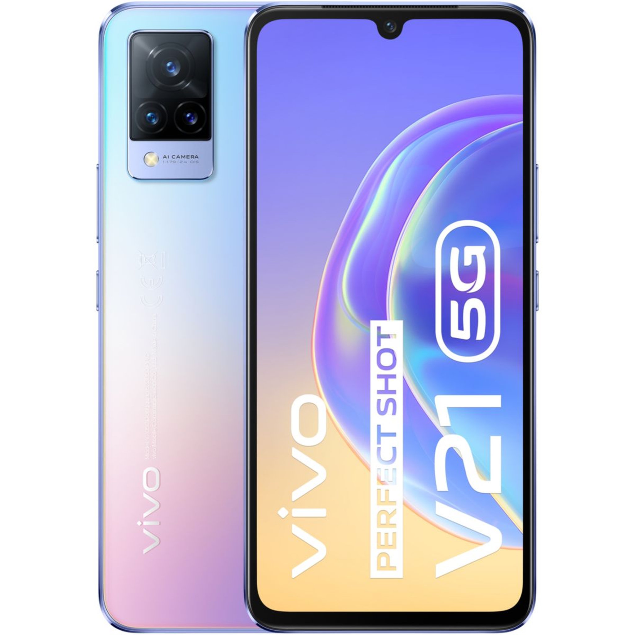 Voir la diapositive 1 : VIVO Smartphone V21 Bleu Clair 5G