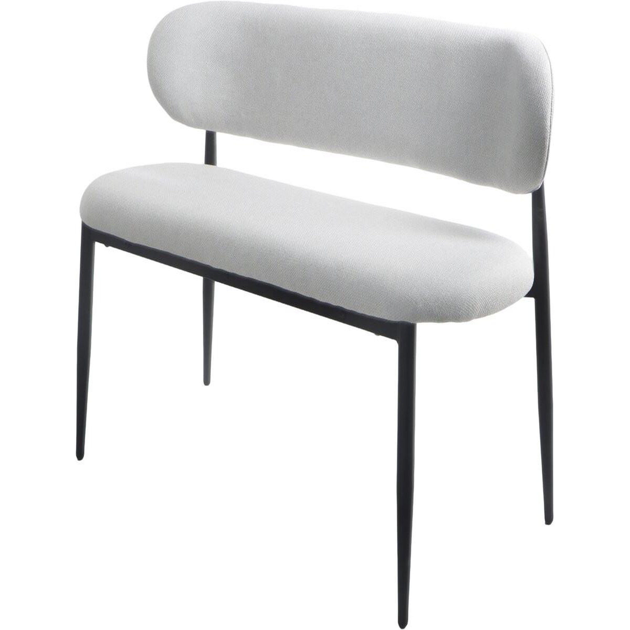 Habitat et Jardin Banc de salle à manger en tissu - 110 cm -  sélène  - 3 places - gris clair et noir