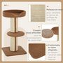 Voir la diapositive 5 : PAWHUT Arbre à chat avec griffoir centre d'activités 2 plateformes coussin marron