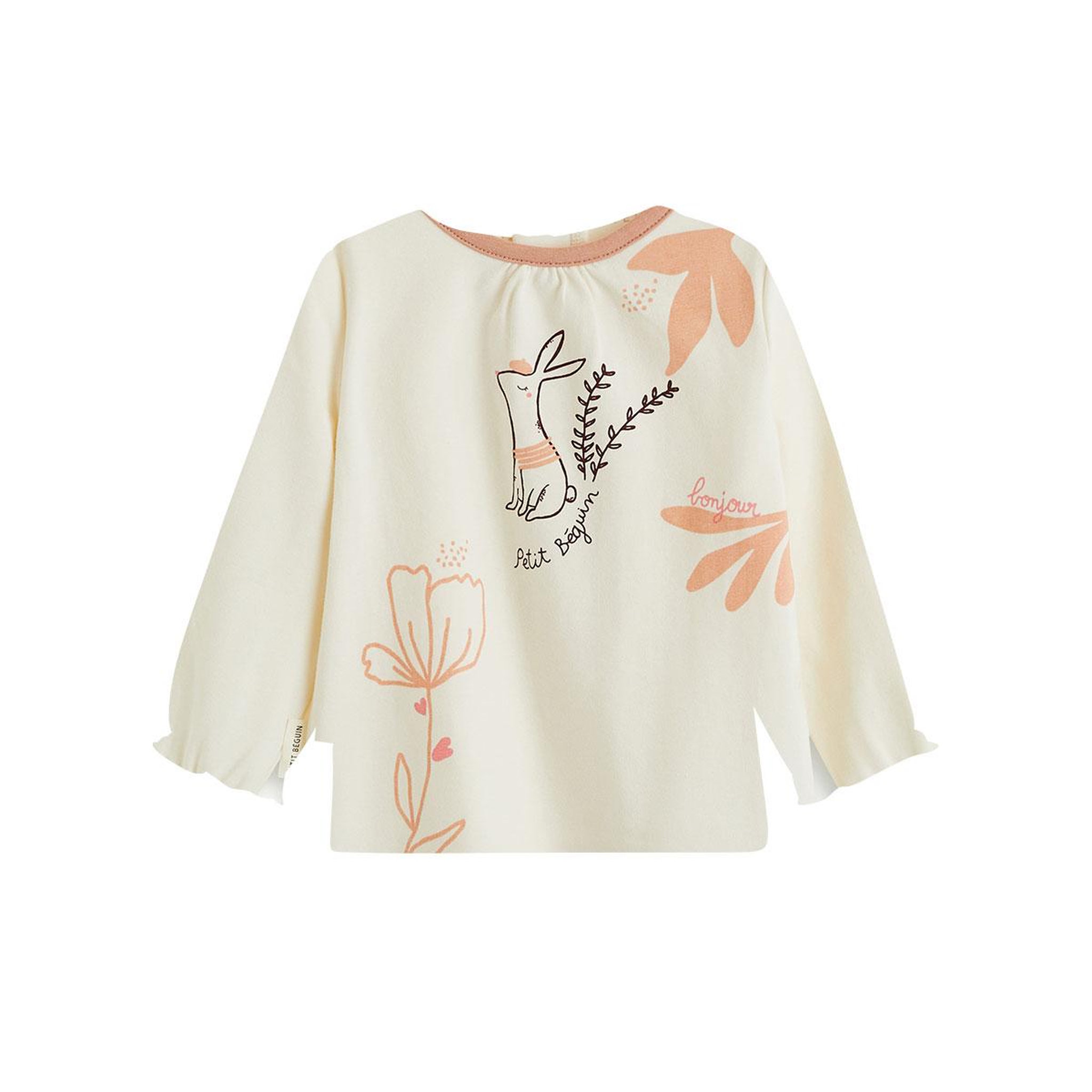 Voir la diapositive 4 : PETIT BEGUIN Lot de 2 t-shirts bébé manches longues aimée