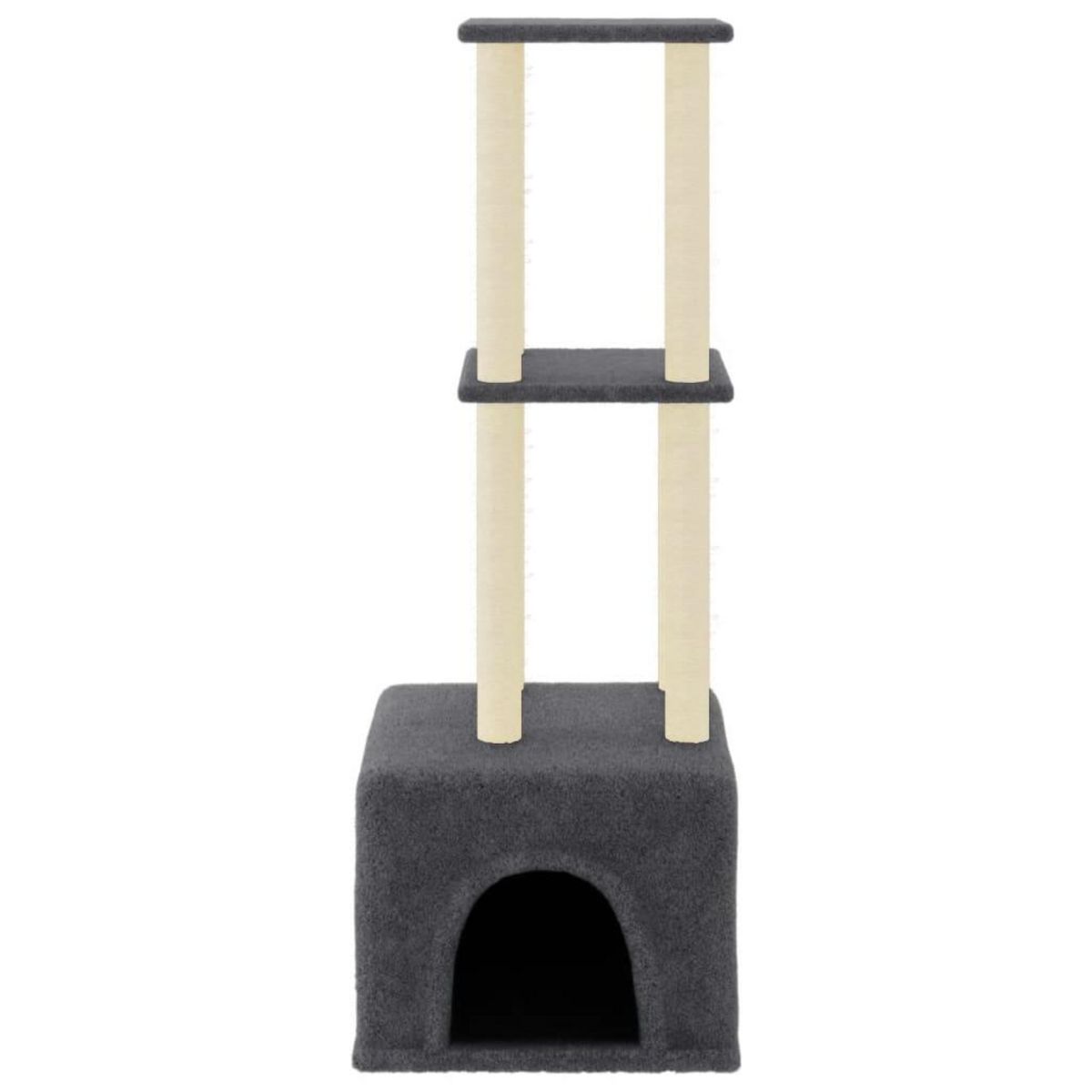 VIDAXL Arbre a chat avec griffoirs en sisal Gris fonce 133,5 cm
