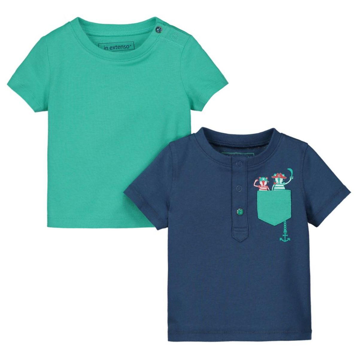 IN EXTENSO Lot de 2 T-shirts manches courtes bébé garçon