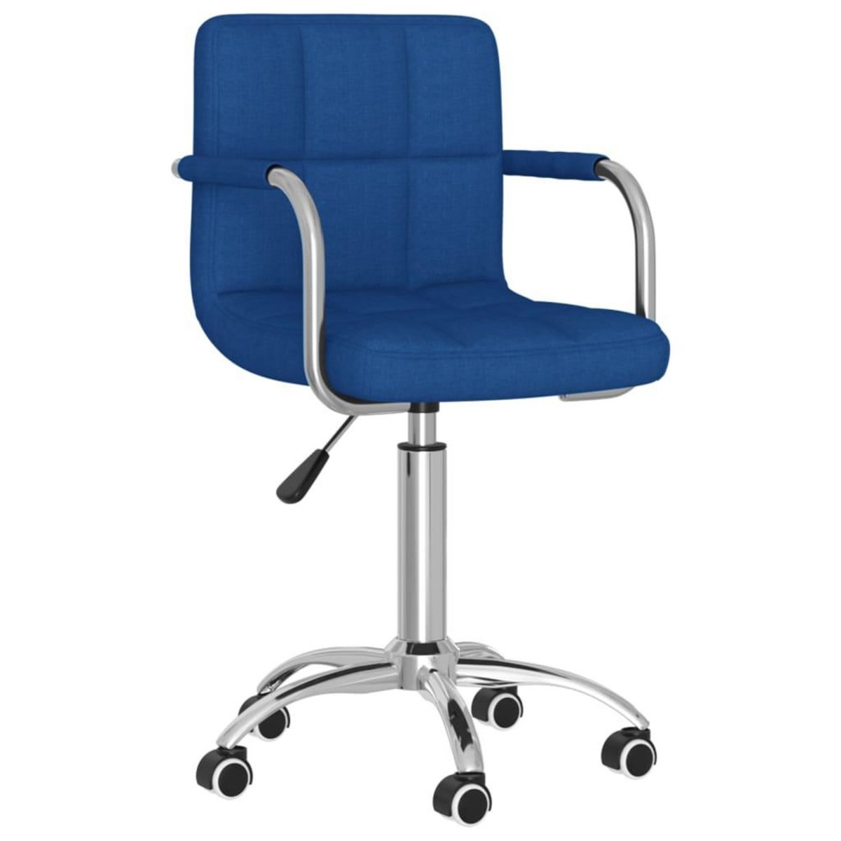 VIDAXL Chaise pivotante de salle a manger Bleu Tissu