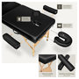 Voir la diapositive 3 : tectake Set de tables de massage portable pliante à 3 zones largeur 70 cm et rembourrage de 10 cm noir