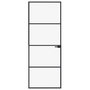 Voir la diapositive 3 : VIDAXL Porte d'interieur Noir 76x201,5 cm Trempe verre aluminium fin