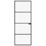 Voir la diapositive 3 : VIDAXL Porte d'interieur Noir 76x201,5 cm Trempe verre aluminium fin