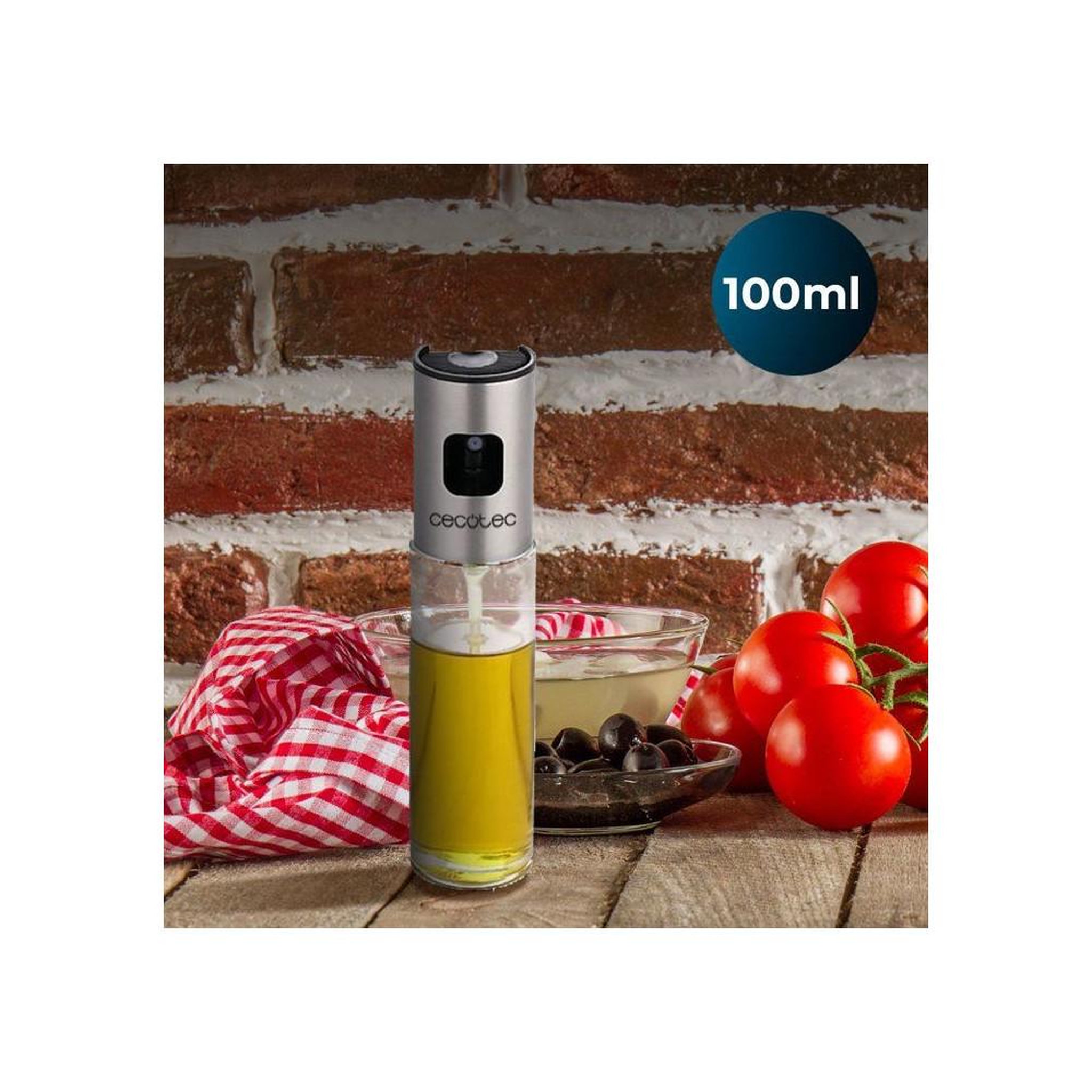 Voir la diapositive 5 : CECOTEC Pulvérisateur d'huile polka oilspray 1000, verre transparent et acier inox 304, dosage précis