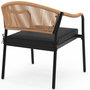 Voir la diapositive 4 : ID MARKET Salon de jardin bas MADEIRA 4 places structure en métal noir, cordage et coussins noirs