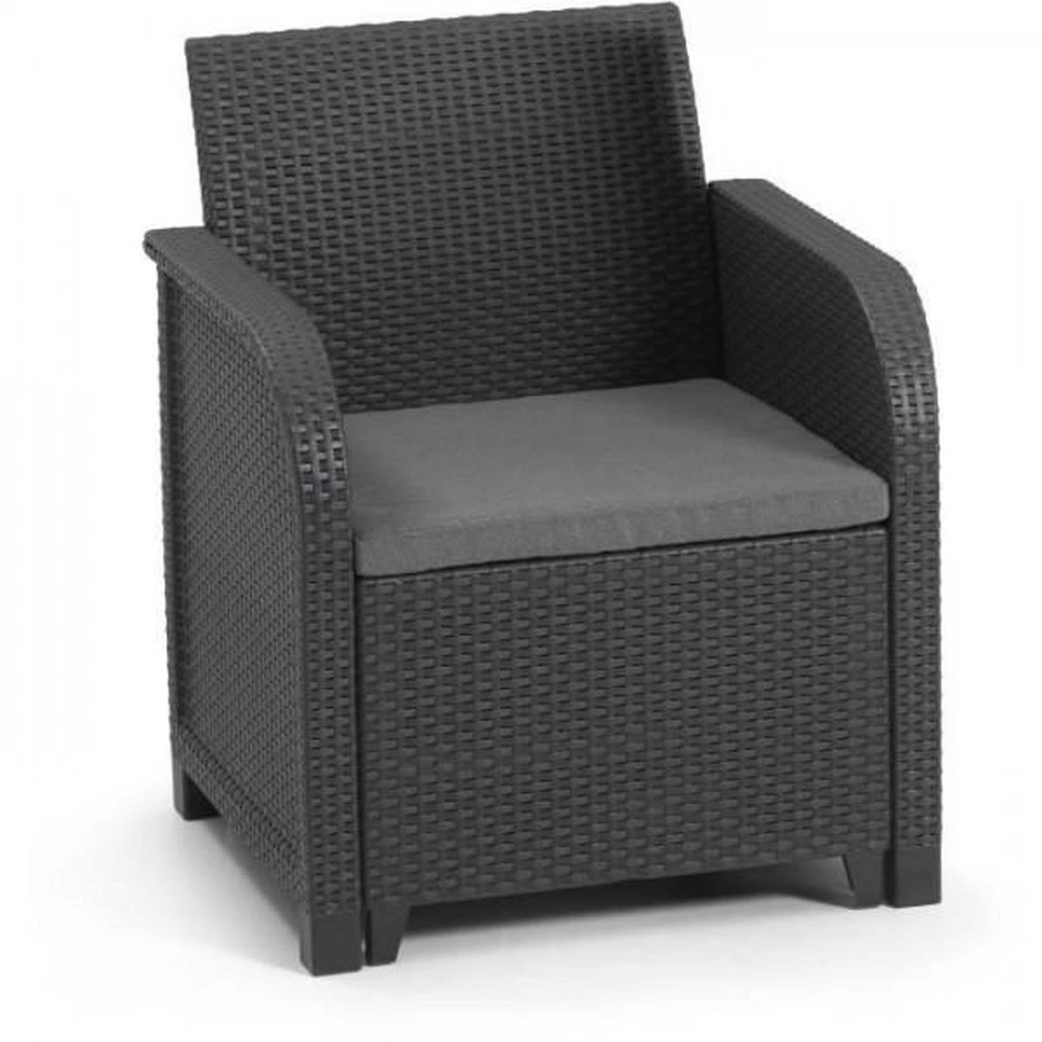 Voir la diapositive 3 : ALLIBERT by KETER Salon de jardin - en résine imitation rotin tressé - Allibert by KETER - 5 personnes - SanRemo - Gris graphite