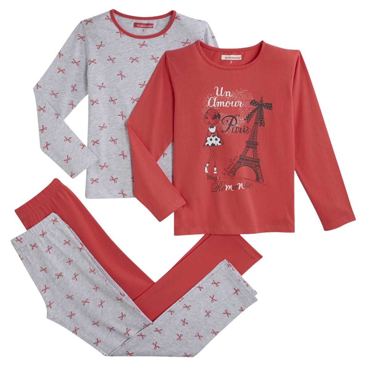 Lot de 3 pyjamas 1 pièce en coton