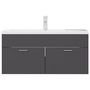 Voir la diapositive 3 : VIDAXL Armoire d'evier avec lavabo integre Gris Agglomere