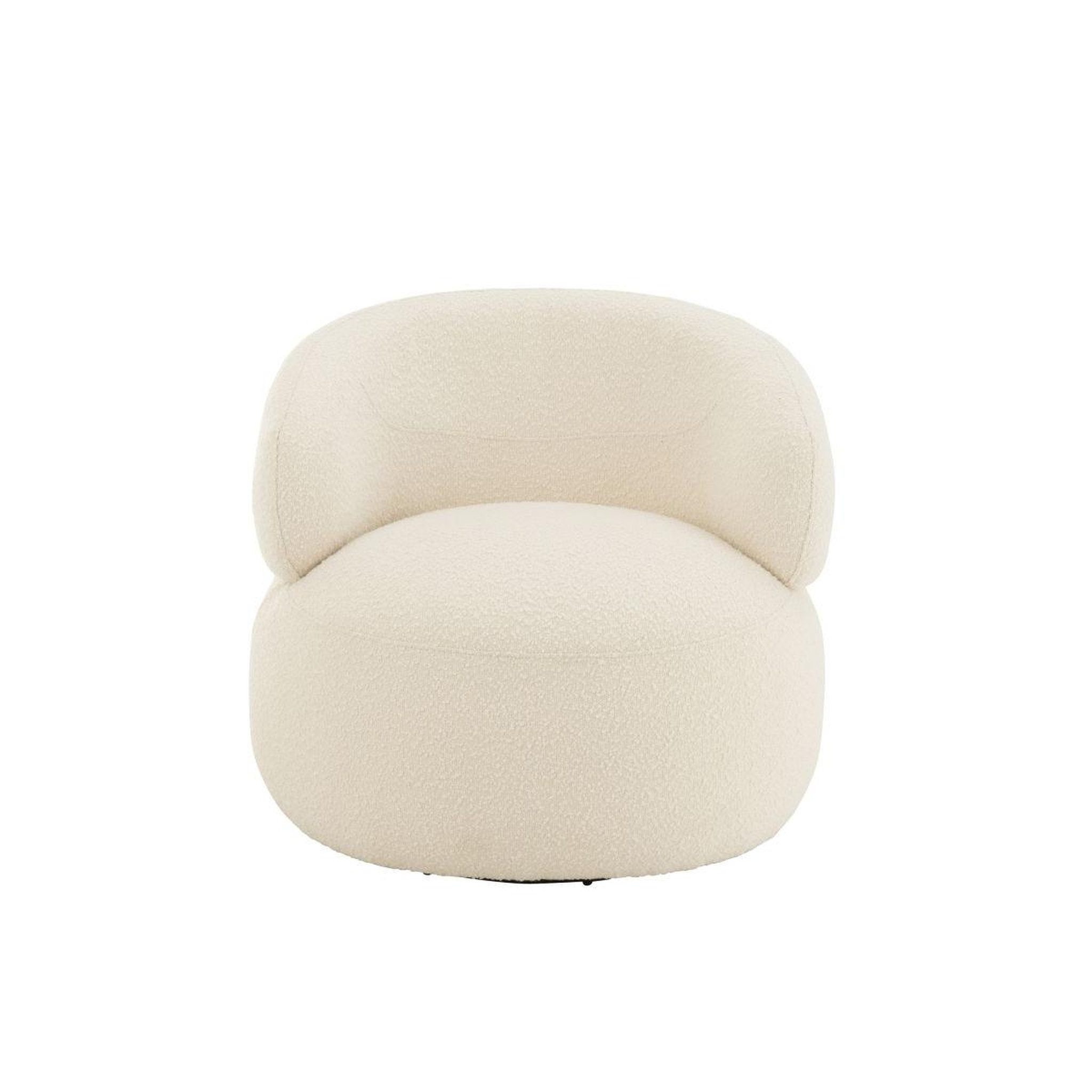 Voir la diapositive 2 : J-LINE Fauteuil Pivotant Rond  Cosy  85cm Écru