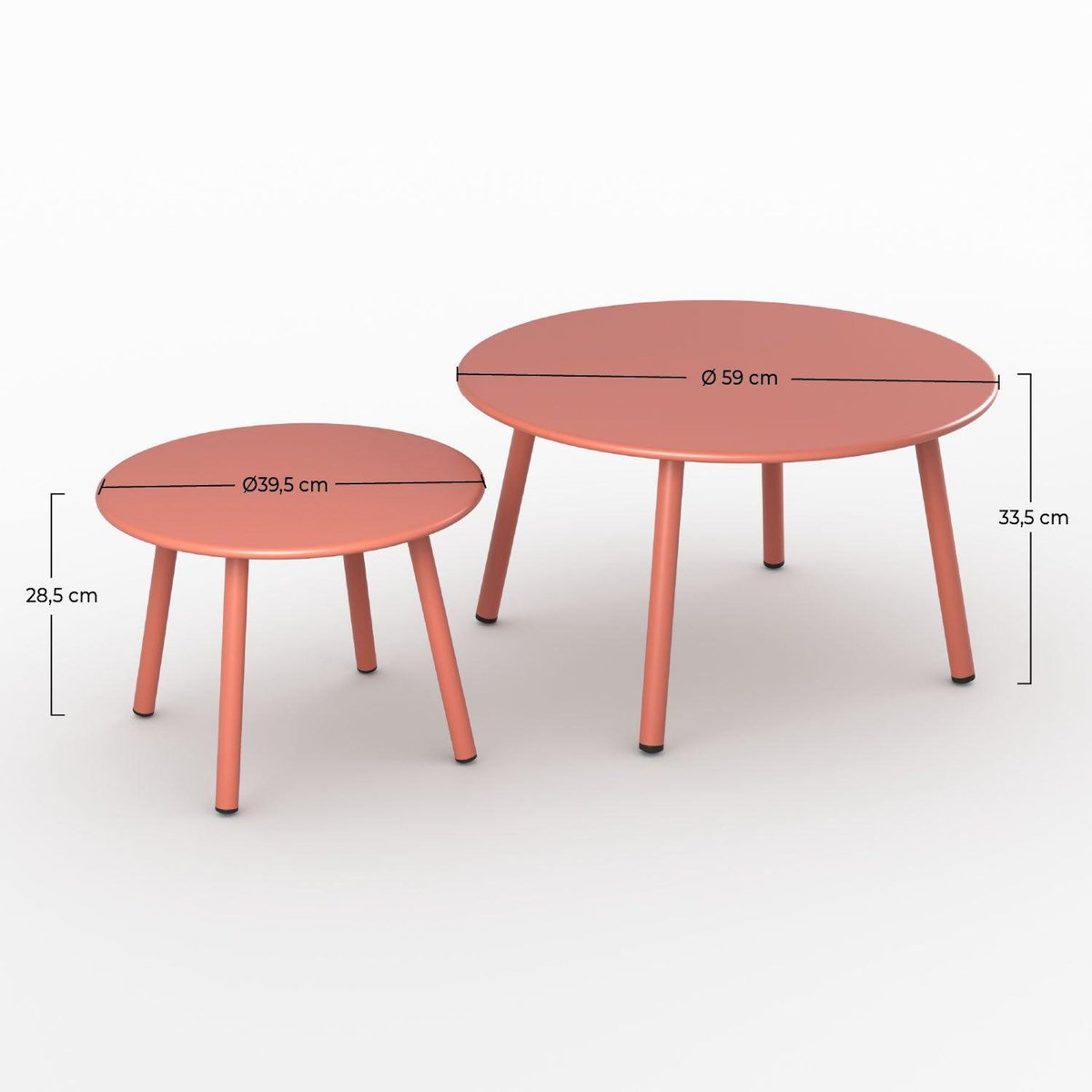 Rendez vous déco Tables d'appoint de jardin en métal terracotta (lot de 2)-Féria