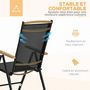 Voir la diapositive 6 : OUTSUNNY Ensemble table de jardin 6 personnes - chaises pliables inclinables accoudoirs - alu textilène noir plastique effet bois