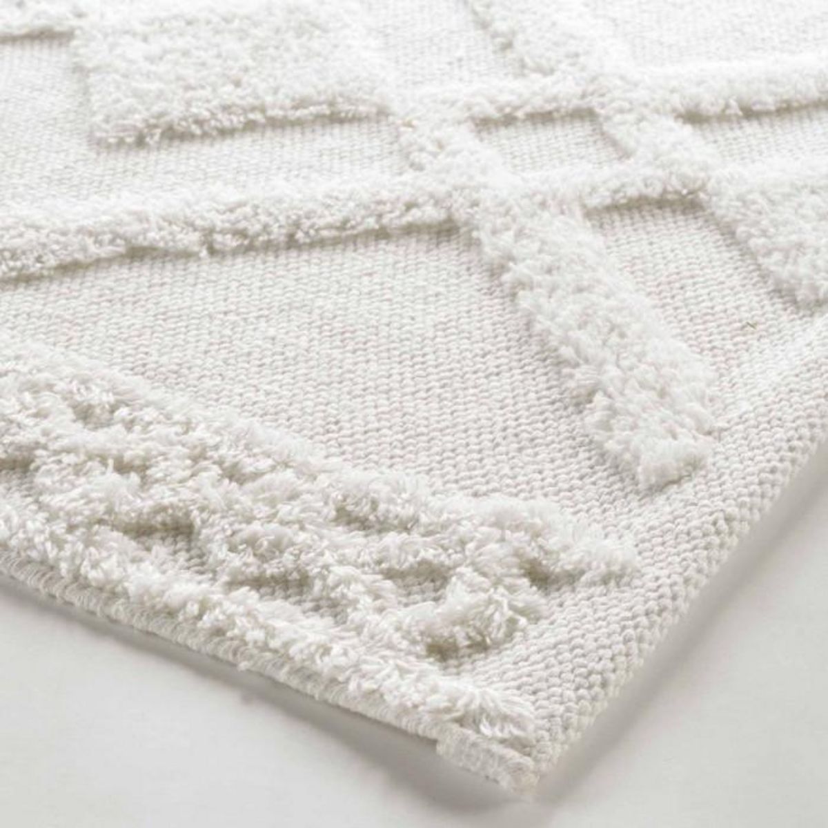 Paris Prix Tapis de Bain Jacquard  Gladis  50x80cm Blanc