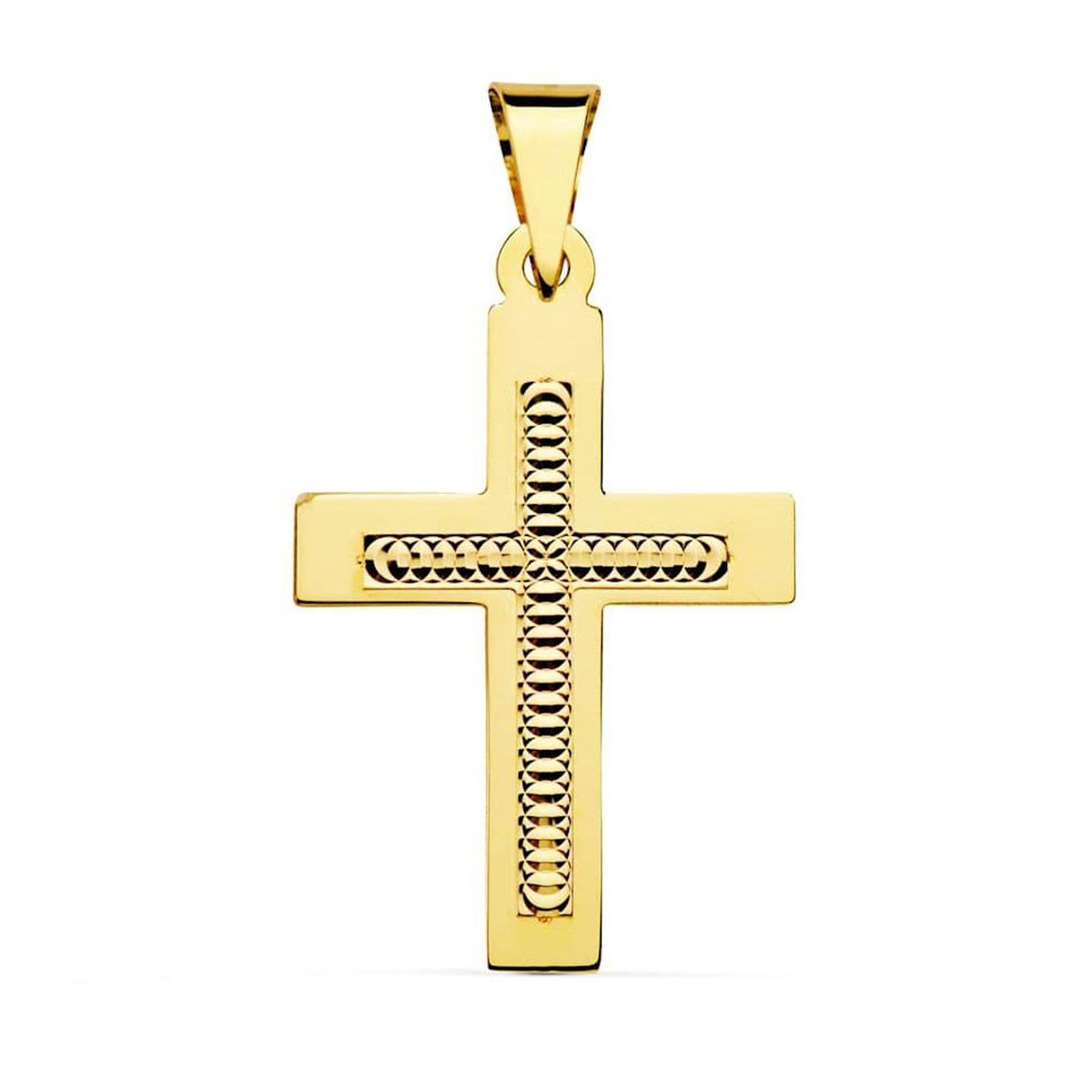 L'ATELIER D'AZUR Pendentif  - Médaille Croix Or 18 Carats 750 Jaune - Chaine Offerte