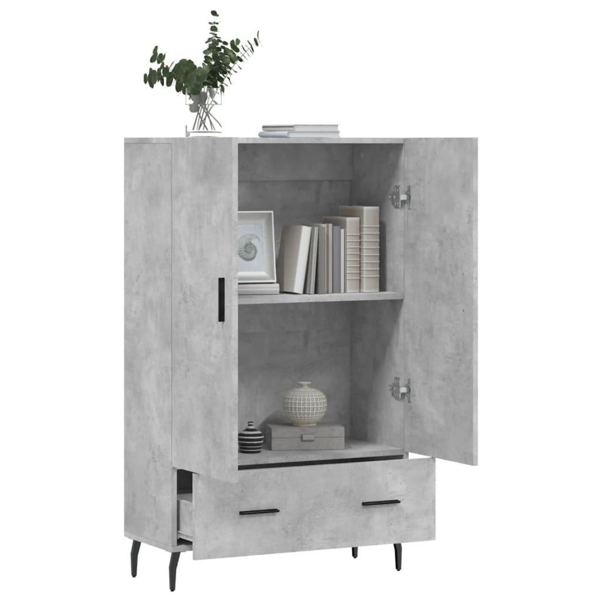 VIDAXL Buffet haut gris beton 69,5x31x115 cm bois d'ingenierie