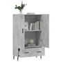 Voir la diapositive 4 : VIDAXL Buffet haut gris beton 69,5x31x115 cm bois d'ingenierie