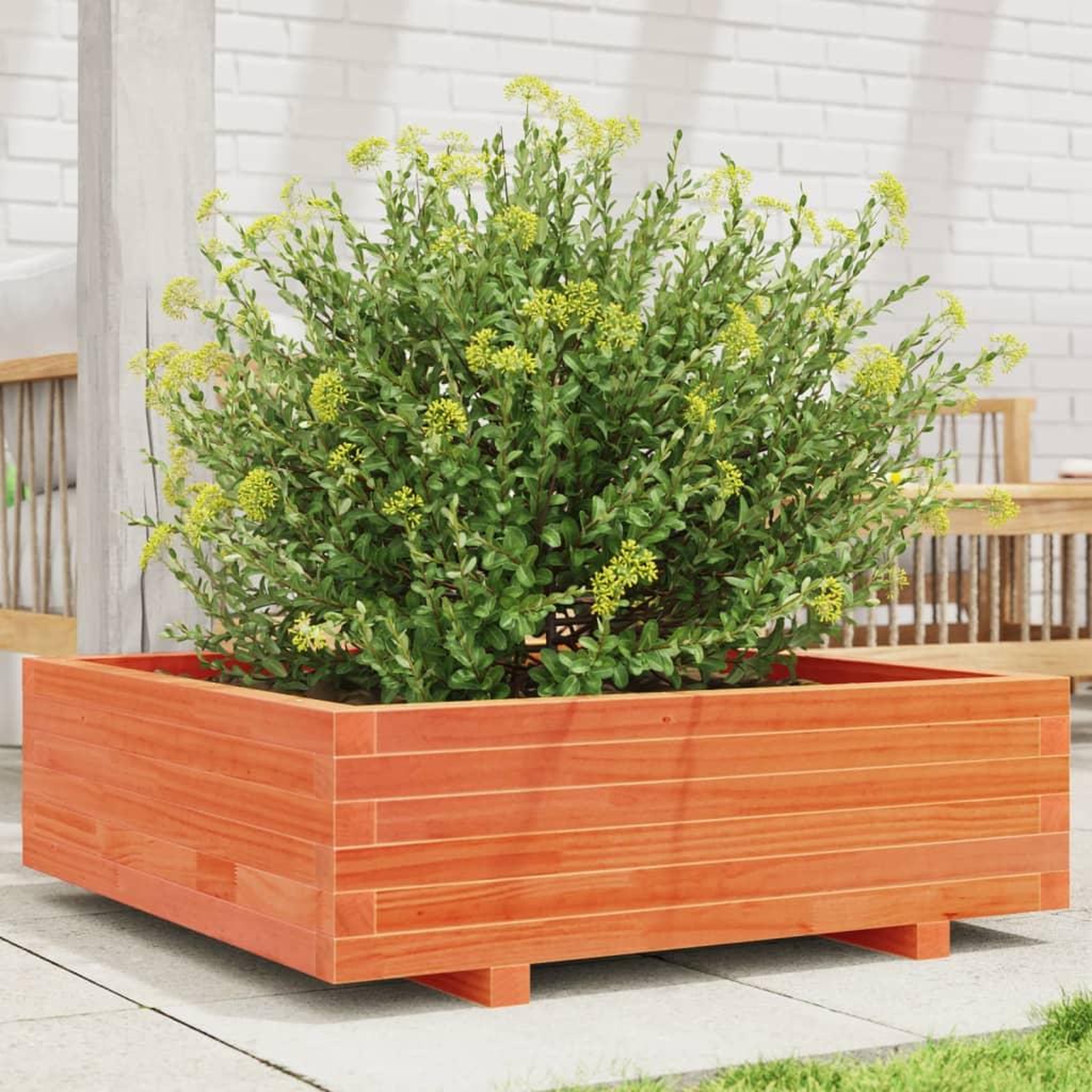 VIDAXL Jardiniere cire marron 80x80x26,5 cm bois de pin massif