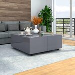 VIDAXL Table basse Gris brillant 100x100x35 cm
