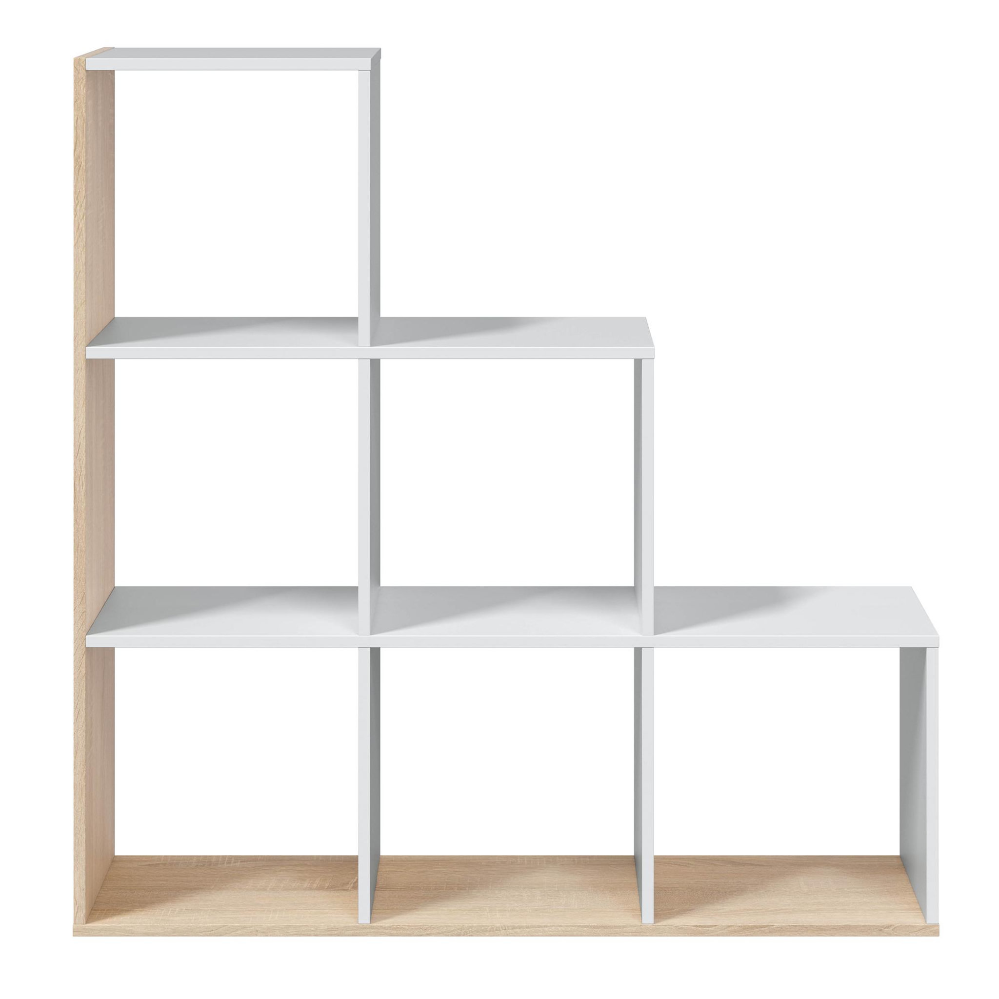 Voir la diapositive 2 : VS VENTA-STOCK Étagère Bibliothèque Estela, Couleur Blanc/Chêne,  Salle à Manger ou Bureau