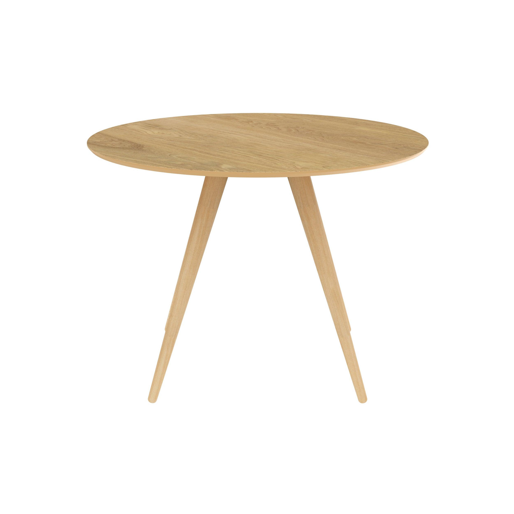Voir la diapositive 6 : MAISON PAVANE Table ronde 4 personnes en bois clair naturel d105 cm-liwa