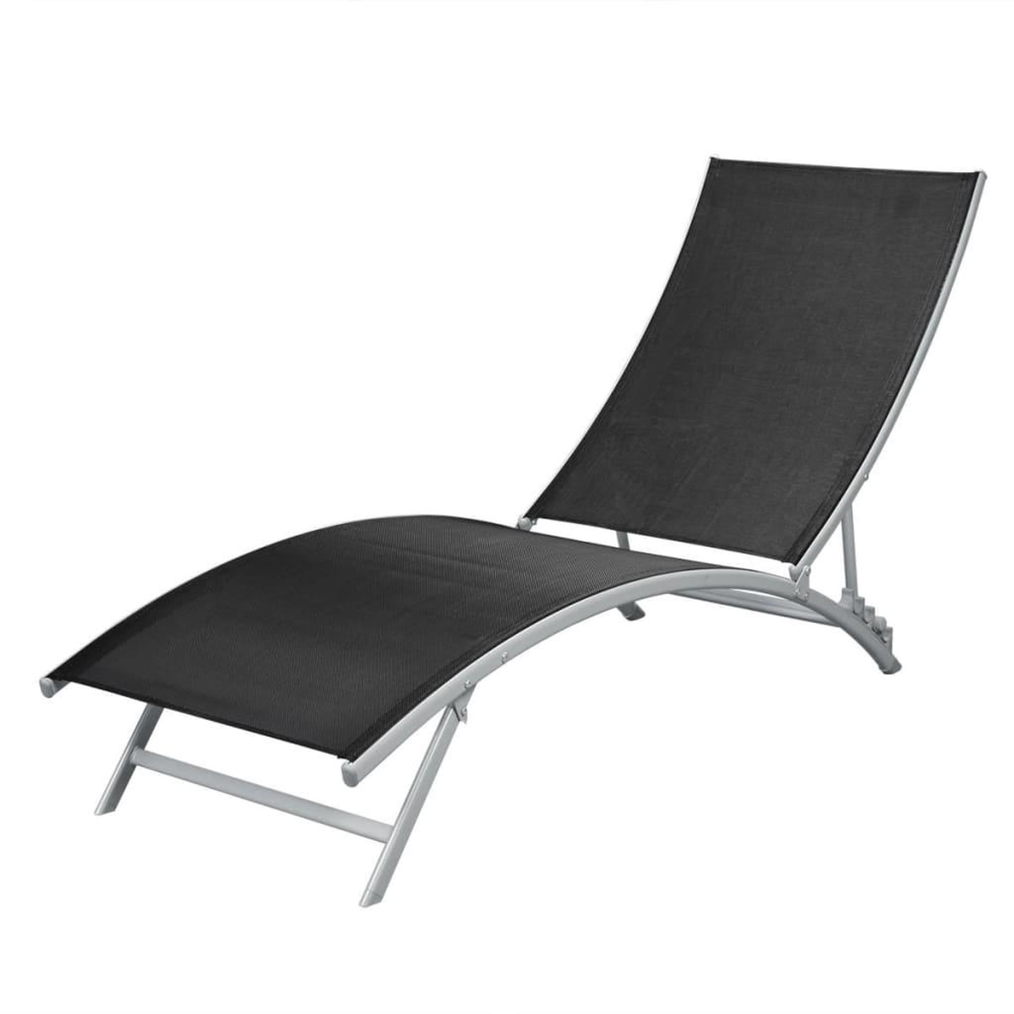 Voir la diapositive 2 : VIDAXL Chaise longue acier et textilene noir