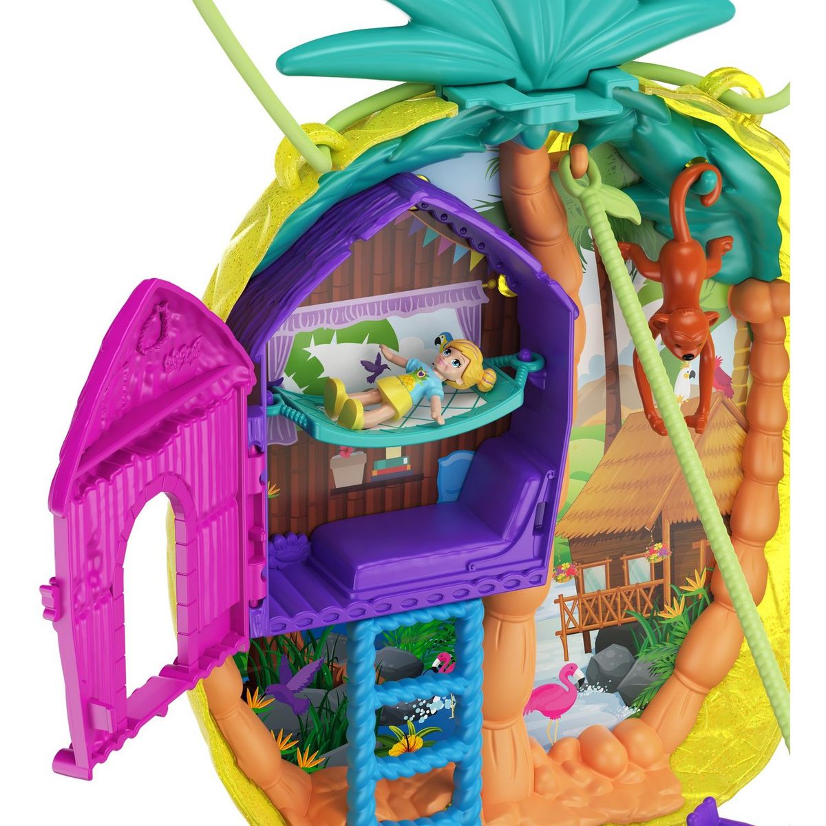 MATTEL Sac à Surprises Ananas Tropicool - Polly Pocket