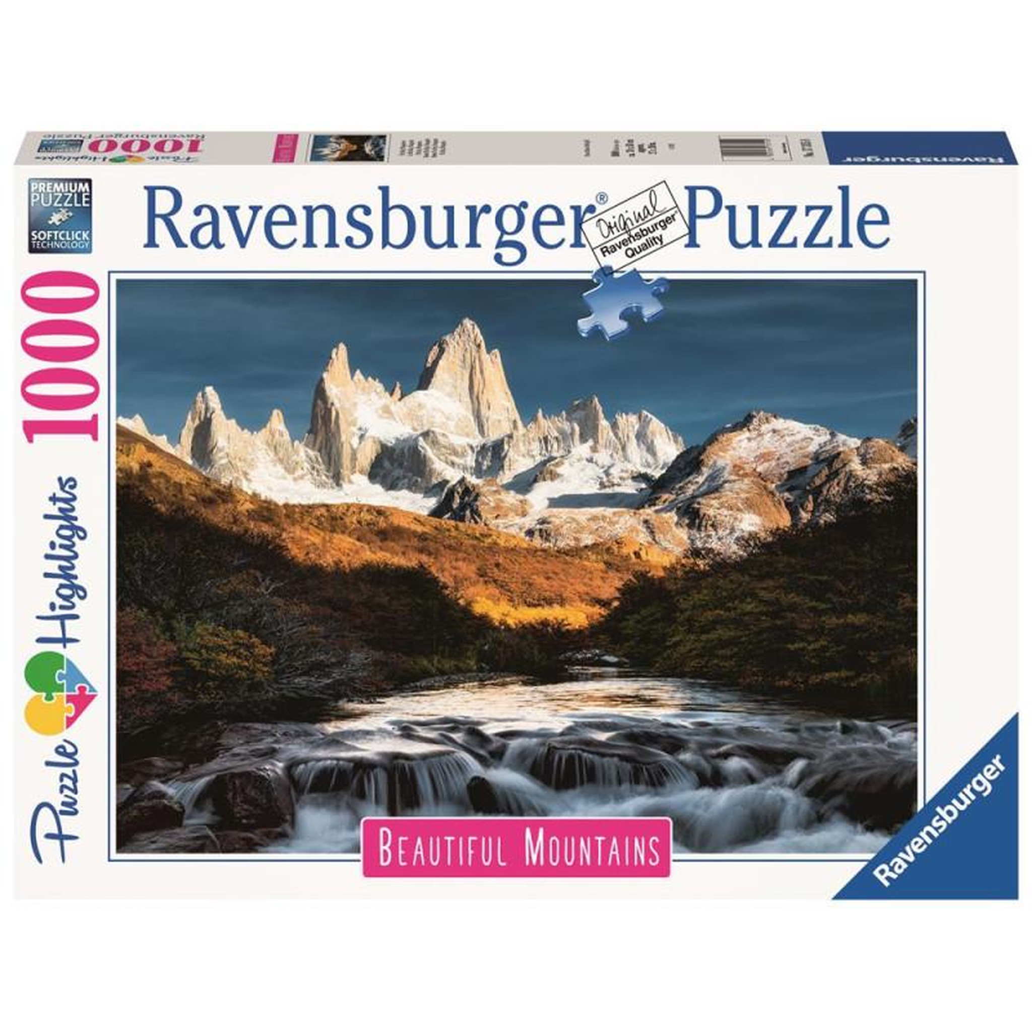 RAVENSBURGER Puzzle 1000 pièces – Le Fitz Roy – Patagonie – Paysage de montagne spectaculaire – Adulte – Ravensburger