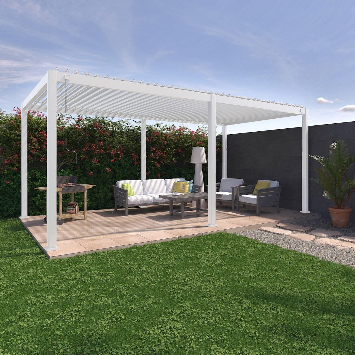 SWEEEK Pergola bioclimatique – Triomphe – 6x3m, aluminium, à lames orientables
