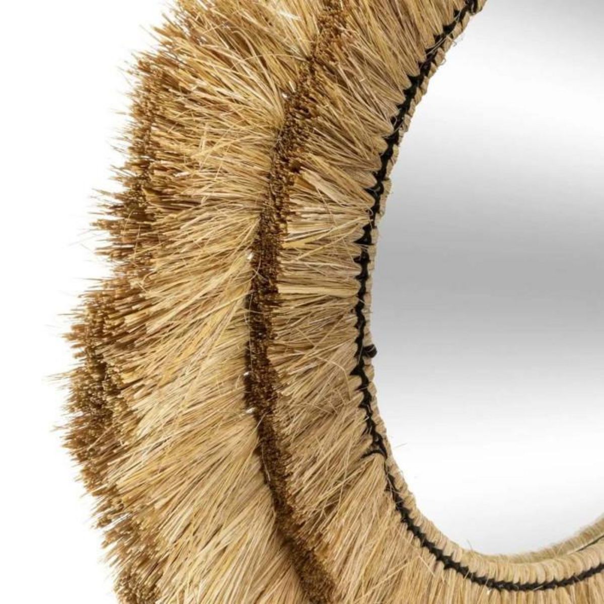 ATMOSPHERA Miroir Mural en Raphia Déco  Alba  57cm Beige