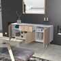 Voir la diapositive 4 : Bahut scandinave 3 portes 1 tiroir L180xP42xH80cm SNOW