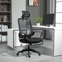 Voir la diapositive 2 : VINSETTO Vinsetto Fauteuil de bureau manager grand confort dossier ergonomique hauteur assise réglable appui-tête tissu maille noir