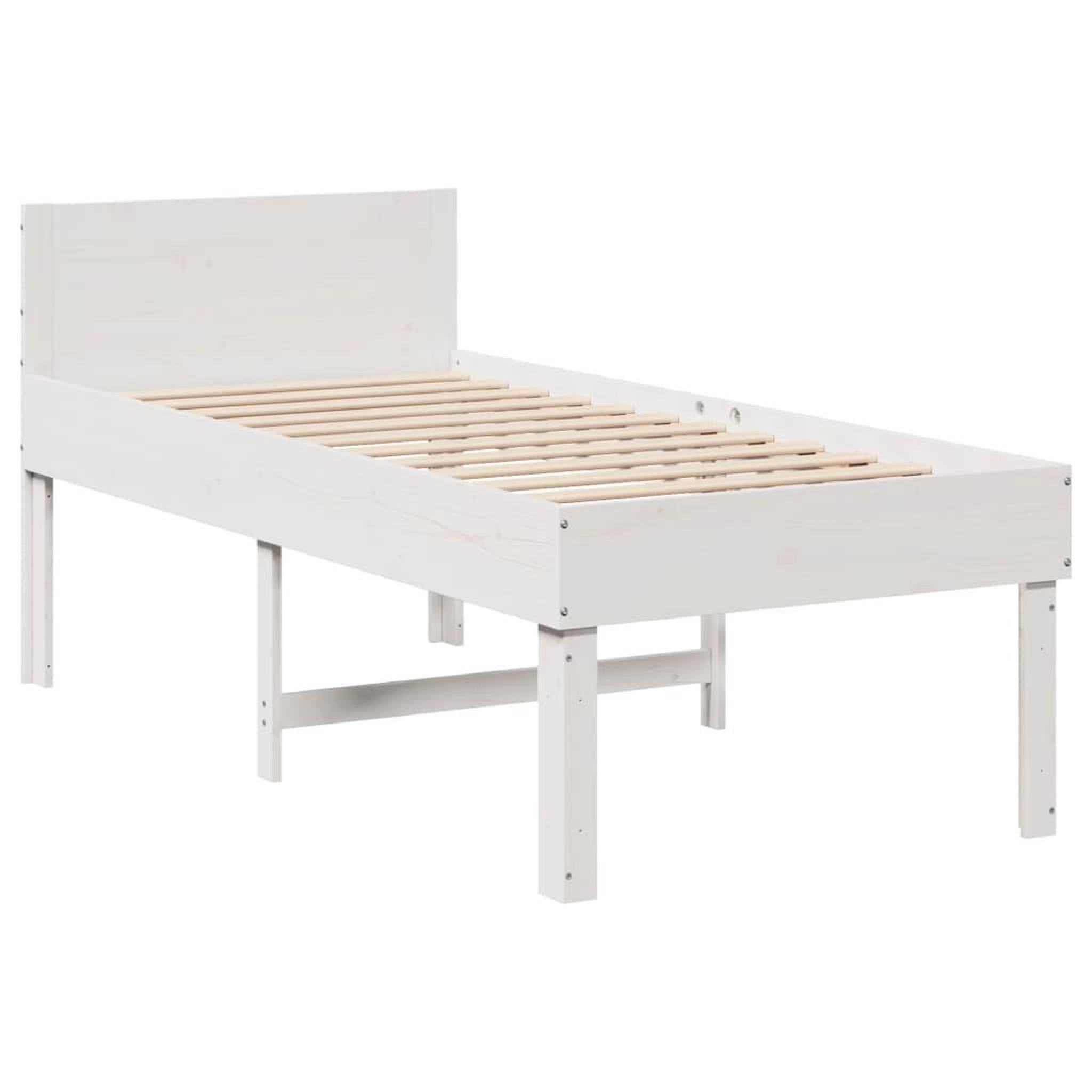 Voir la diapositive 5 : VIDAXL Cadre de lit sans matelas blanc 75x190 cm bois de pin massif