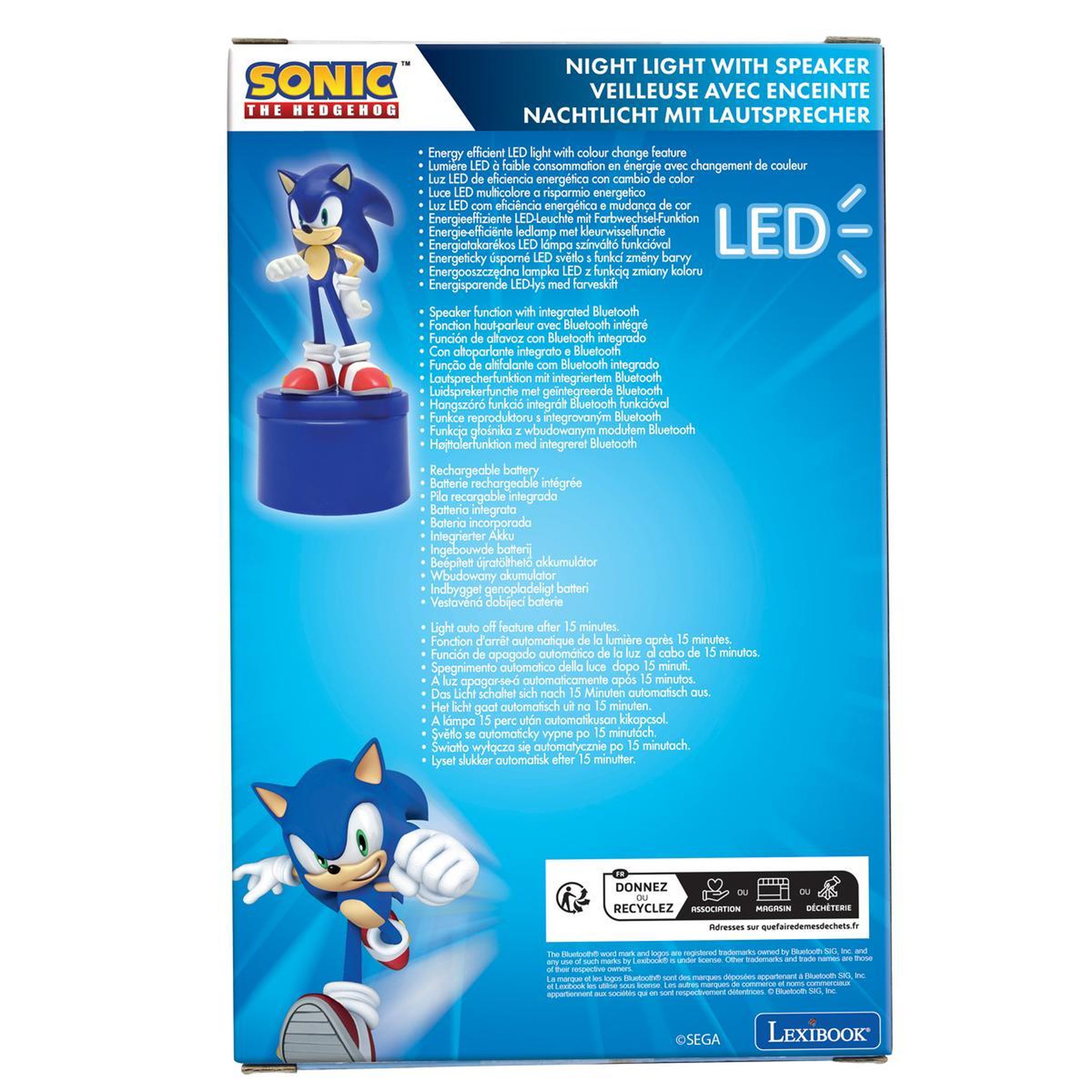 Voir la diapositive 4 : Lexibook Enceinte Bluetooth veilleuse Sonic