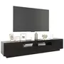 VIDAXL Meuble TV avec lumieres LED Noir 200x35x40 cm