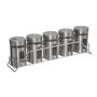 Voir la diapositive 1 : FIVE Lot de 5 Pots à Épices  Rack  28cm Argent